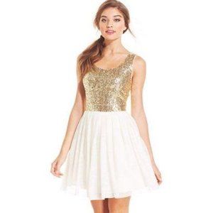 NEW B Darlin Gold Sequin Dress (Juniors Sz 7/8)